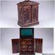 Antique Black Forest Wood Carving Cabinet Drawers Rare 19thc Germany