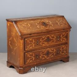 Antique Baroque Flap Cabinet Walnut Maple Italy XVIII Century Original