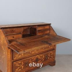 Antique Baroque Flap Cabinet Walnut Maple Italy XVIII Century Original