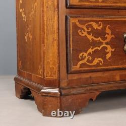 Antique Baroque Flap Cabinet Walnut Maple Italy XVIII Century Original