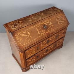 Antique Baroque Flap Cabinet Walnut Maple Italy XVIII Century Original