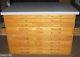 Antique Blueprint Cabinet Flat File Stacor Custom Top Mid-century Wooden 3-pce