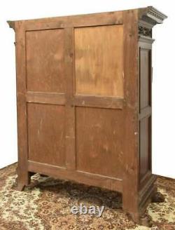 Antique Bookcase, Cabinet Italian Renaissance Revival Fitted, Early 1900s