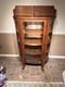 Antique Bow Front China Cabinet Tiger Oak 5 Shelves Old Glass Pickup Only
