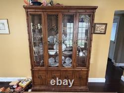 Antique Breakfront China Cabinet Two-Piece Hutch Display Case Local Pickup Only