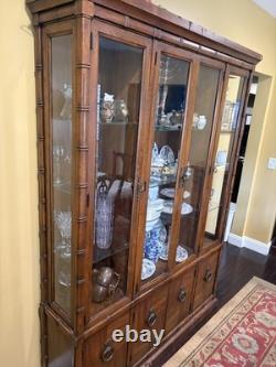Antique Breakfront China Cabinet Two-Piece Hutch Display Case Local Pickup Only