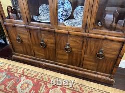 Antique Breakfront China Cabinet Two-Piece Hutch Display Case Local Pickup Only