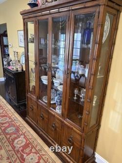 Antique Breakfront China Cabinet Two-Piece Hutch Display Case Local Pickup Only