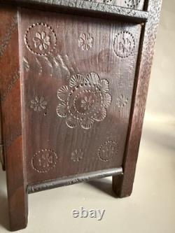 Antique Breton Miniature Buffet Au Deux Corps Cabinet, C1900