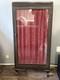 Antique Brown Varnished Wood Glass Front Display Cabinet 20x13x50 2 Shelves