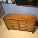 Antique Brown Wood Freestanding Cabinet, 4 Doors, Pull Handles 40x25x41