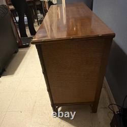 Antique Brown Wood Freestanding Cabinet, 4 Doors, Pull Handles 40x25x41