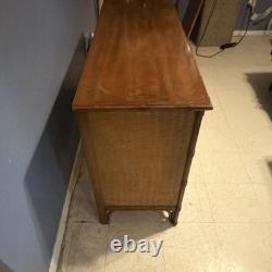 Antique Brown Wood Freestanding Cabinet, 4 Doors, Pull Handles 40x25x41