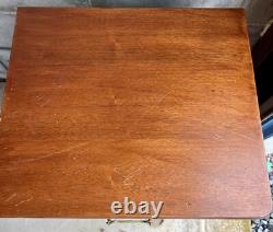 Antique Burled Walnut Wood 3 Drawer Cabinet/nightstand