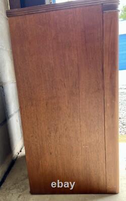 Antique Burled Walnut Wood 3 Drawer Cabinet/nightstand