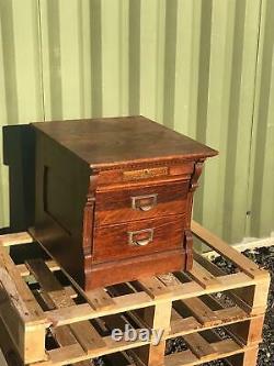 Antique By Wabash Oak Desktop Filing Cabinet Drawers