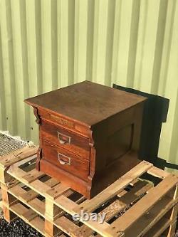 Antique By Wabash Oak Desktop Filing Cabinet Drawers