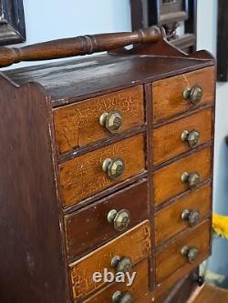 Antique CREMO Tobacco Salesman/counter Cabinet 10 Drawer Chest, Spice Style