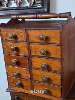 Antique CREMO Tobacco Salesman/counter Cabinet 10 Drawer Chest, Spice Style