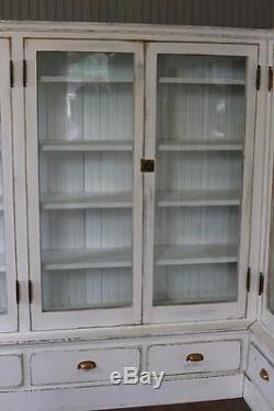 Antique Cabinet 1920's Lab CupboardPaintedDistressedBarnPrimitiveRustic