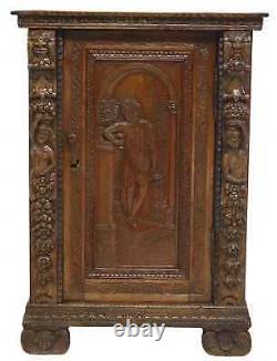 Antique Cabinet, French Renaissance Revival, Figural, Confiturier, 19th C, 1800s