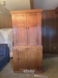 Antique Cabinet Wood Cupboard Possible 1800s Unmodified