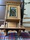 Antique Cabinet With Stained Glass Beautiful Wood/craftsmanship From Estate Sale