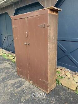Antique Canning Cupboard Primitive Wood Storage Cabinet Vintage Old Pantry