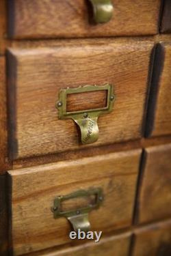 Antique Card Catalog wood drawer apothecary cabinet vintage stackable Library
