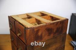 Antique Card Catalog wood drawer apothecary cabinet vintage stackable Library