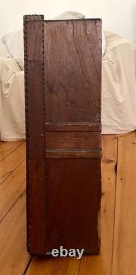 Antique Carved Walnut, Mahogany TRAMP ART Wall Cabinet 1900-1930, 22x 15 x 7