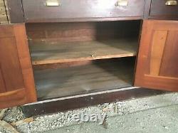 Antique Cherry Built in Cabinet Cupboard Mirror Pantry Old Lodge Vtg 44-20E