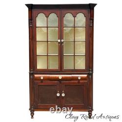 Antique Cherry corner cupboard cabinet provenance original 1820 farm house pa