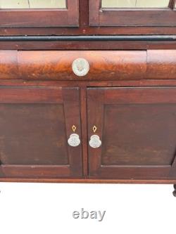 Antique Cherry corner cupboard cabinet provenance original 1820 farm house pa