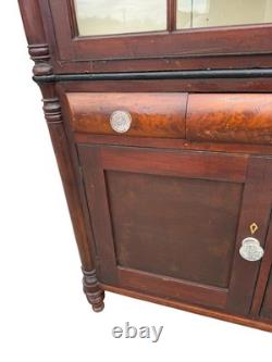 Antique Cherry corner cupboard cabinet provenance original 1820 farm house pa