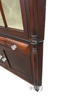 Antique Cherry corner cupboard cabinet provenance original 1820 farm house pa