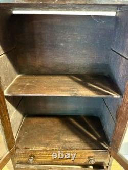 Antique Child's Toy China Cabinet 22x 12x6.25 With Drawers & Glass Doors