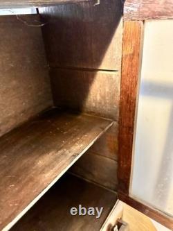 Antique Child's Toy China Cabinet 22x 12x6.25 With Drawers & Glass Doors