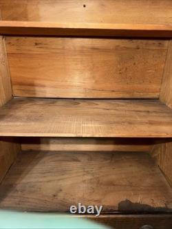 Antique Child's Toy China Cabinet 26.5x14x7.5 Tall With Drawers & Glass Doors