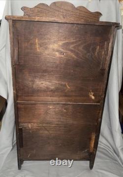 Antique Child's Toy China Cabinet 26.5x14x7.5 Tall With Drawers & Glass Doors