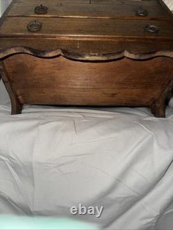 Antique Child's Toy China Cabinet 26.5x14x7.5 Tall With Drawers & Glass Doors