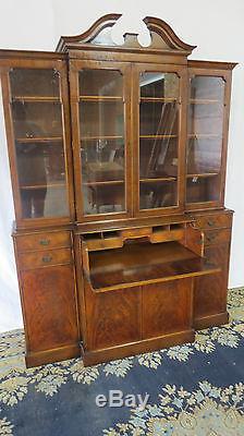 Antique China Cabinet Breakfront Mahogany Antique