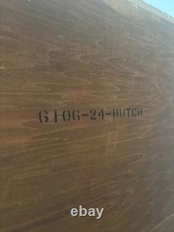 Antique China Cabinet Hutch Buffet Two-Piece Glass / Wood Set