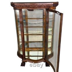 Antique China Cabinet, Victorian, Serpentine Glass, Horner Style #22661