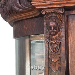 Antique China Cabinet, Victorian, Serpentine Glass, Horner Style #22661