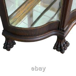 Antique China Cabinet, Victorian, Serpentine Glass, Horner Style #22661
