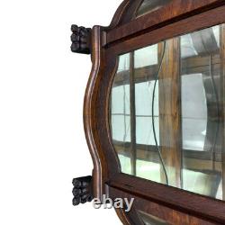 Antique China Cabinet, Victorian, Serpentine Glass, Horner Style #22661