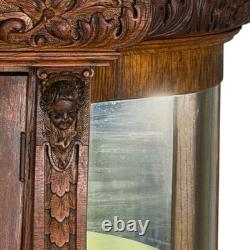 Antique China Cabinet, Victorian, Serpentine Glass, Horner Style #22661