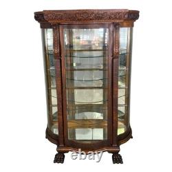 Antique China Cabinet, Victorian, Serpentine Glass, Horner Style #22661