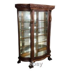 Antique China Cabinet, Victorian, Serpentine Glass, Horner Style #22661